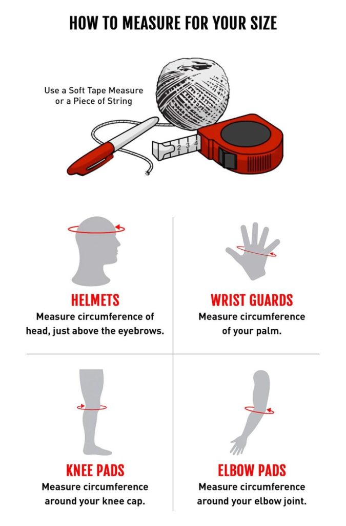 'How to measure' guide for Helmet Size Chart