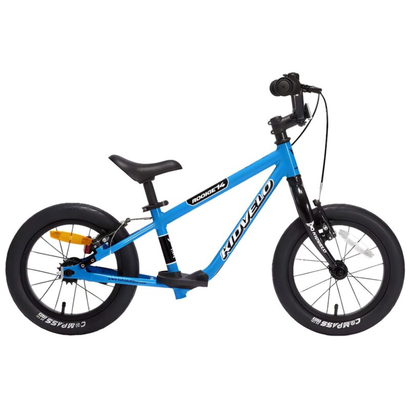 Kidvelo Rookie 14 Balance To Pedal Bike Blue - Side View