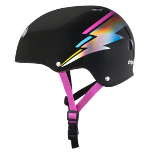 Triple 8 Dual Certified Sweatsaver Helmet Signature - Black Hologram hero side