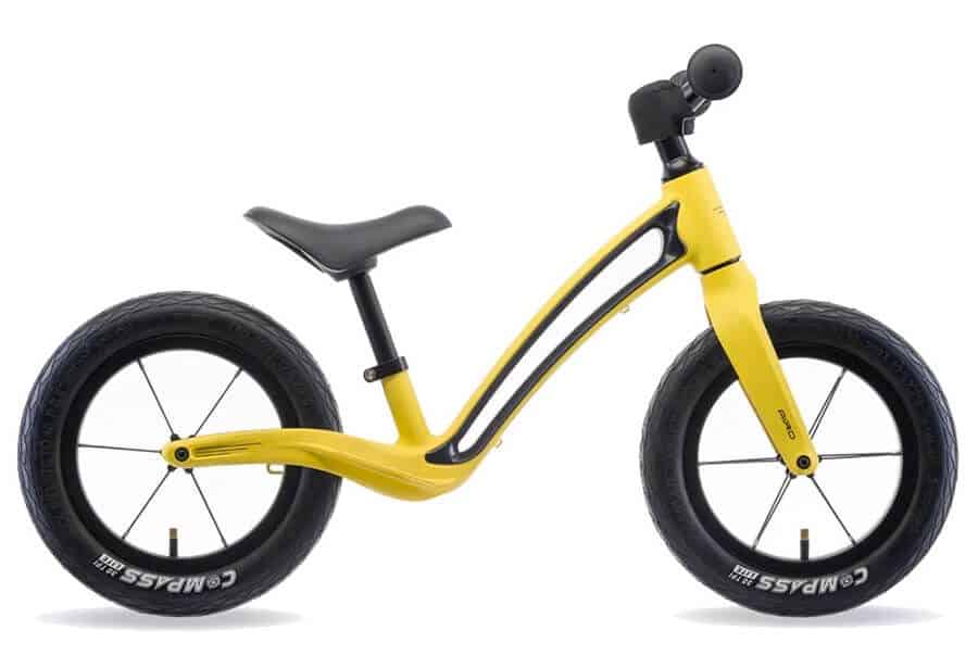 Side view of Yellow Airo Balance Bike