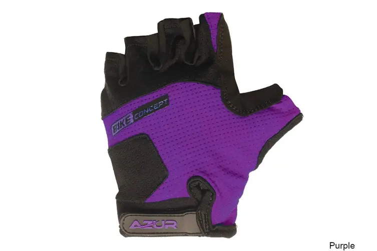 AZUR-Purple-Glove-Front.webp Kids Bike Gloves in Purple & Black Colour