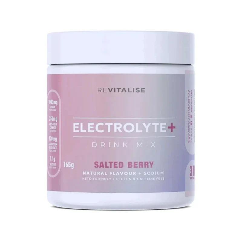 Revitalise Sodium + Zero Sugar Electrolytes - Salted Berry Flavor - 30 Servings