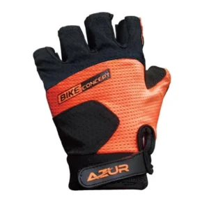 Azur Kids Bike Gloves - Fingerless Gloves - Orange / Black