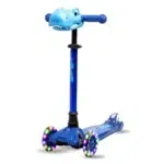 Blue 3 Wheel Kids Scooter with LED Light up wheels & Blue Dinosaur head
