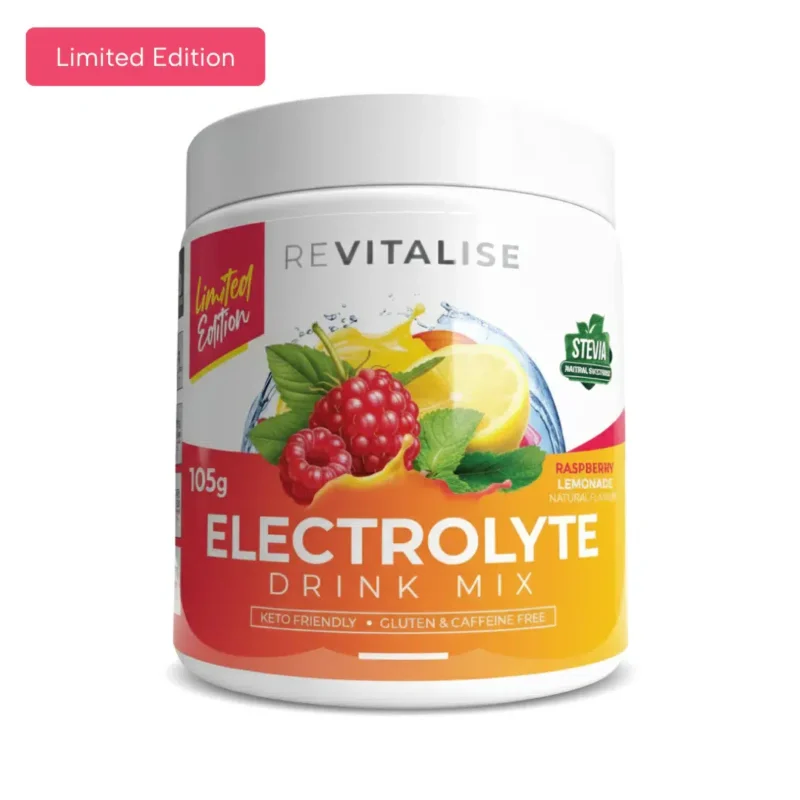 ReVitalise Zero Sugar Electrolyte Drink Mix - Raspberry Lemonade Flavor - 90 Servings