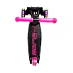 Top angle view of Black & Pink Kids 3 Wheel Scooter with LED Light up wheels