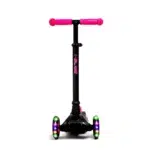Front mid bar height view of Black & Pink kids 3 wheel scooter