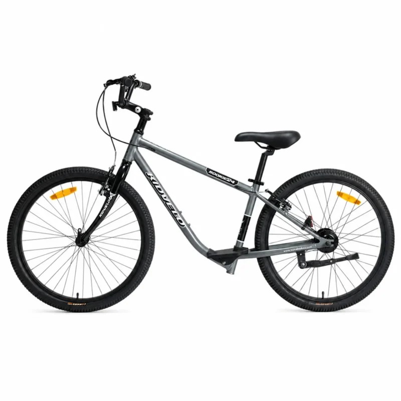 kidvelo-rookie-24-convertible-balance-bike-graphite-grey-balance-mode-left-side-view-xchange-sports-australia