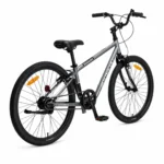kidvelo-rookie-24-convertible-balance-bike-with-pedals-graphite-grey-pedal-mode-rear-three-quarter-view-xchange-sports-australia